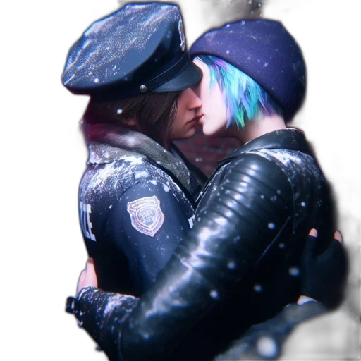 jacket, hat, cyberpunk, 3d render transparent PNG cut-out