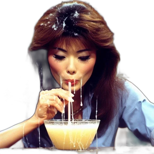 food, hair, photorealistic, vaporwave transparent PNG cut-out