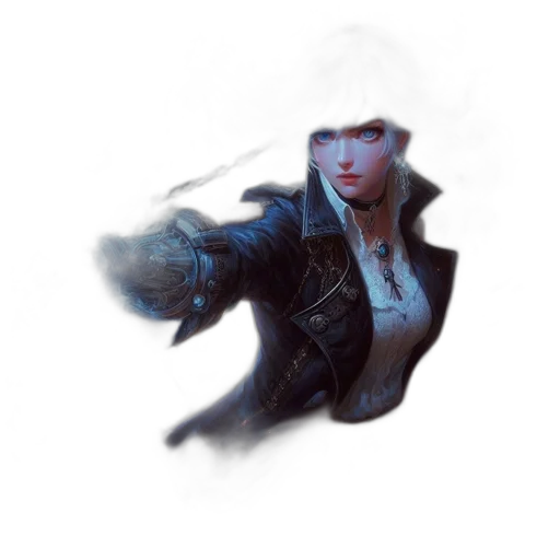 jacket, staff, weapon, hat transparent PNG cut-out