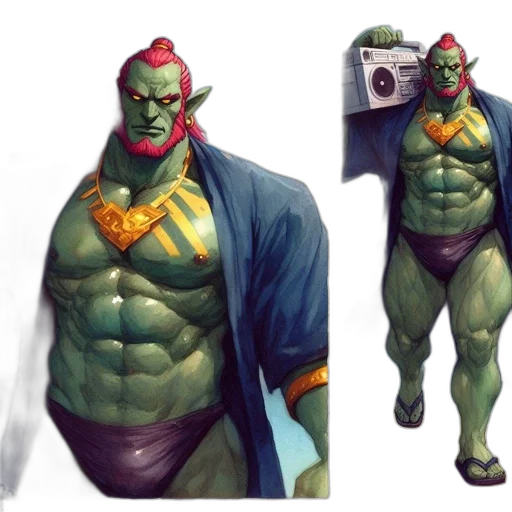 concept art, comic book art, fantasy art, 3d render transparent PNG cut-out