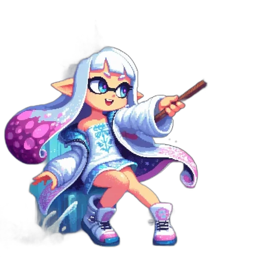 staff, weapon, jacket, fantasy art transparent PNG cut-out
