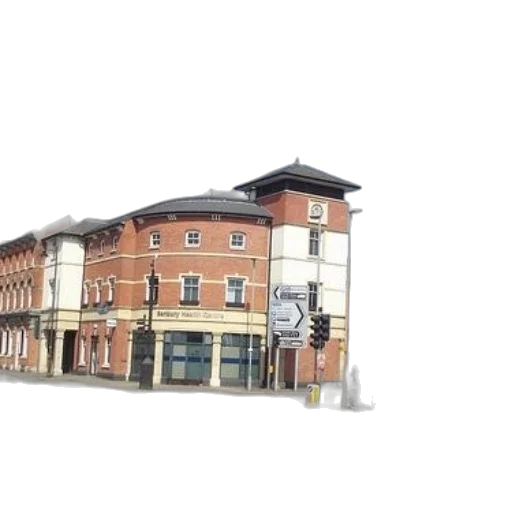 building, 3d render, photorealistic, city street transparent PNG cut-out