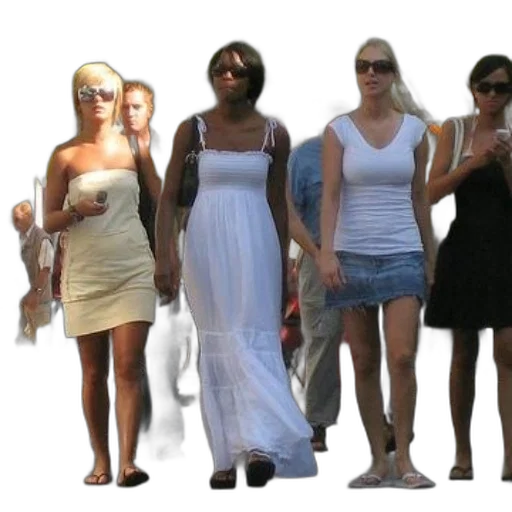 dress, 3d render, group, women transparent PNG cut-out