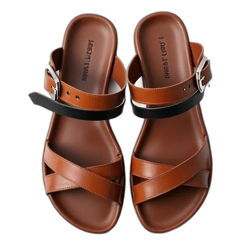 shoes, pair, brown, leather transparent PNG cut-out