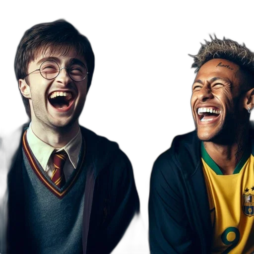 concept art, two, people, laugh transparent PNG cut-out