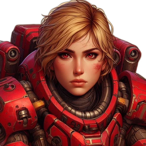 robot, face, concept art, comic book art transparent PNG cut-out