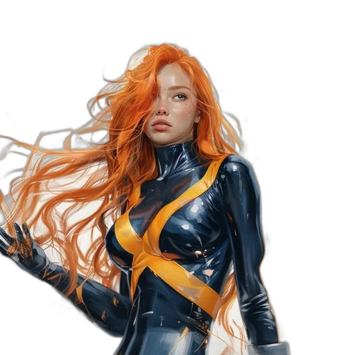 hair, comic book art, concept art, fantasy art transparent PNG cut-out