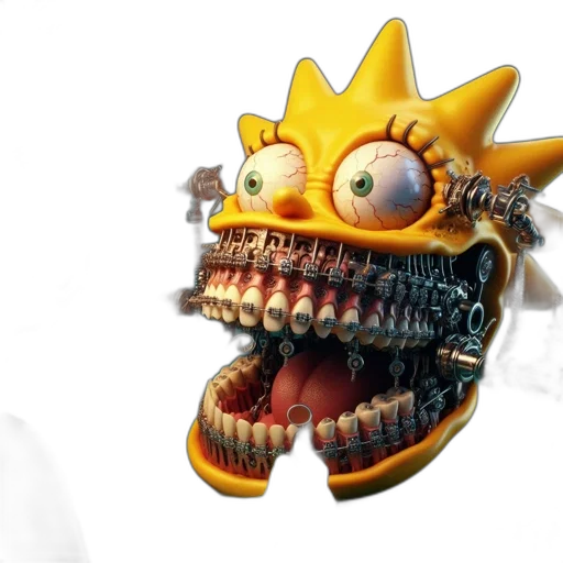 mask, creature, crown, 3d render transparent PNG cut-out