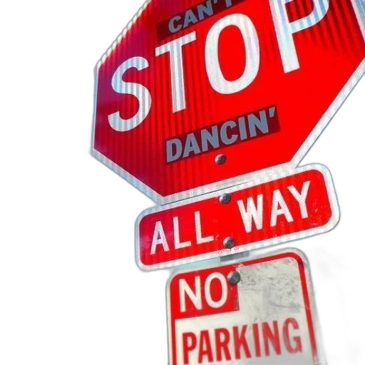 car, neon lights, stop, sign transparent PNG cut-out