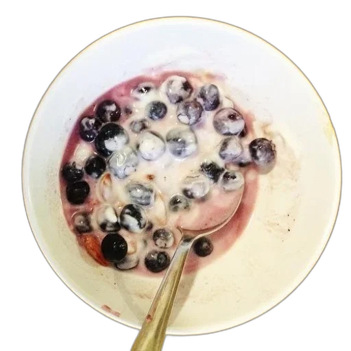 food, bowl, blueberries, yogurt transparent PNG cut-out