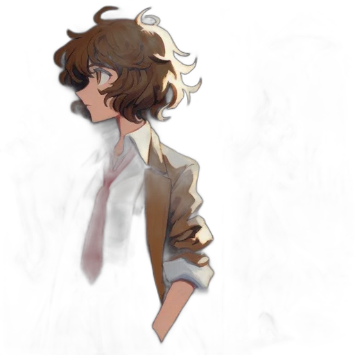 jacket, creature, face, staff transparent PNG cut-out