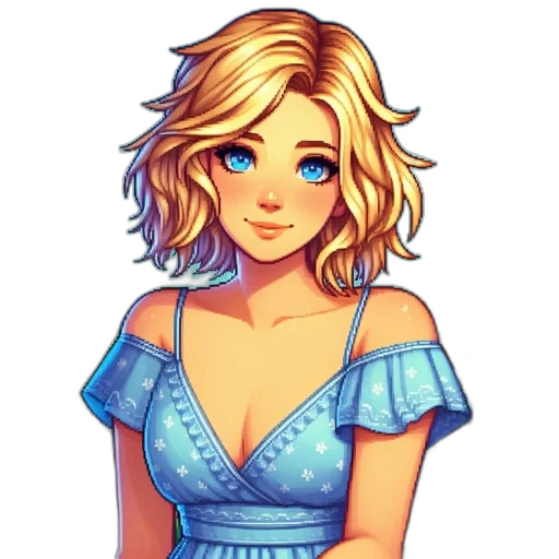 dress, face, pixel art, fantasy art transparent PNG cut-out