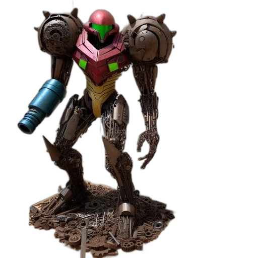 robot, concept art, 3d render, elaborate transparent PNG cut-out
