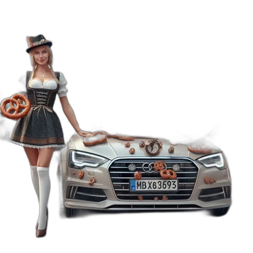 car, concept art, fantasy art, 3d render transparent PNG cut-out