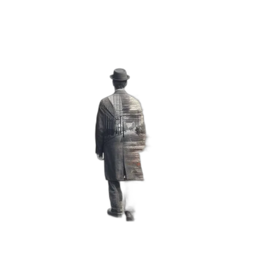 jacket, staff, umbrella, hat transparent PNG cut-out