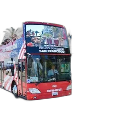 3d render, photorealistic, red, double-decker transparent PNG cut-out