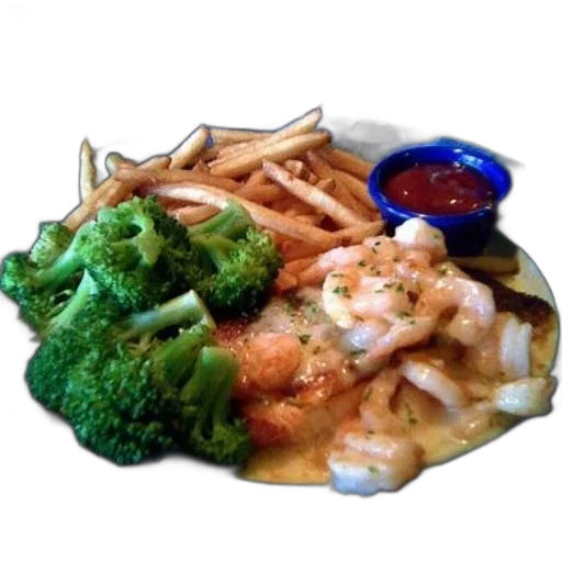 food, photorealistic, plate, broccoli transparent PNG cut-out