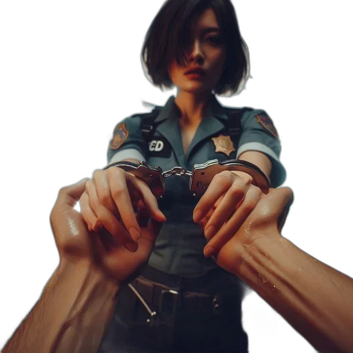 jacket, weapon, staff, face transparent PNG cut-out