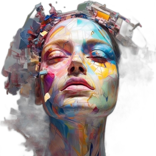 face, mask, crown, photorealistic transparent PNG cut-out