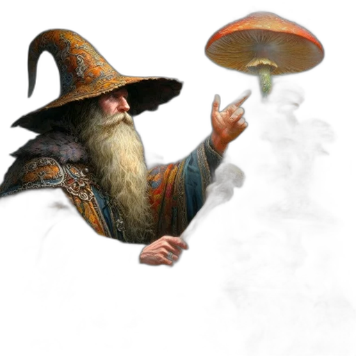 staff, hat, dragon, fantasy art transparent PNG cut-out