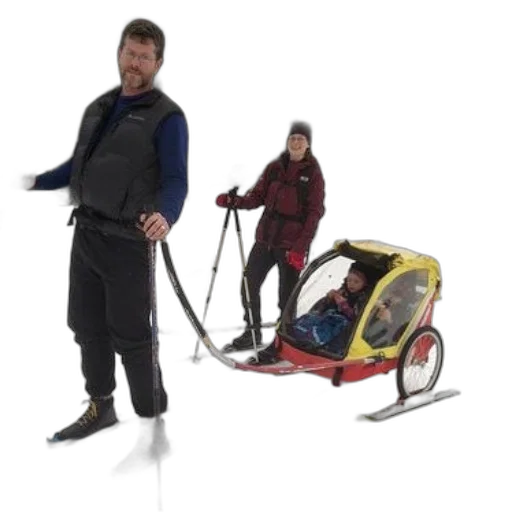 staff, man, skis, child transparent PNG cut-out