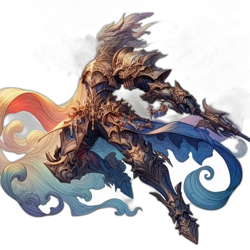 dragon, sword, staff, weapon transparent PNG cut-out
