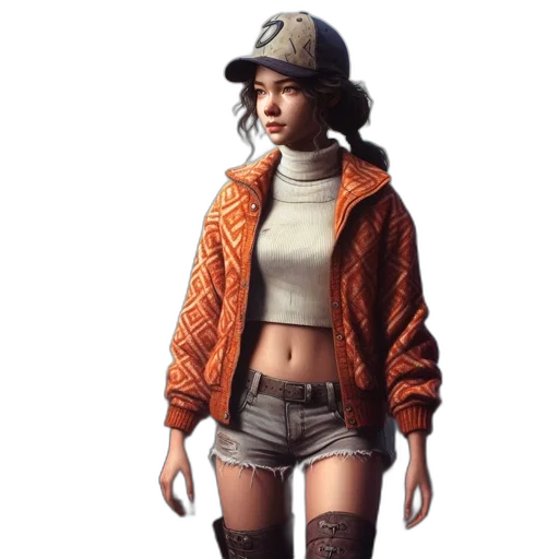 jacket, hat, concept art, photorealistic transparent PNG cut-out