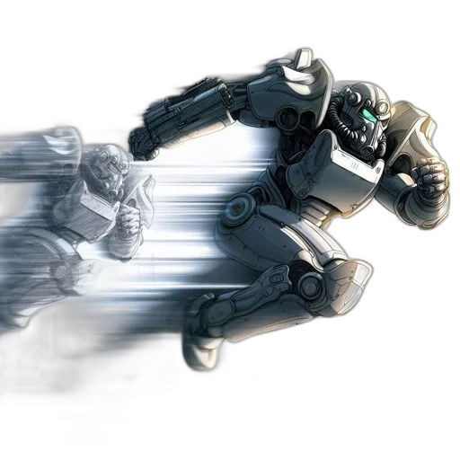 robot, weapon, concept art, 3d render transparent PNG cut-out