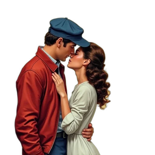 dress, jacket, hat, photorealistic transparent PNG cut-out