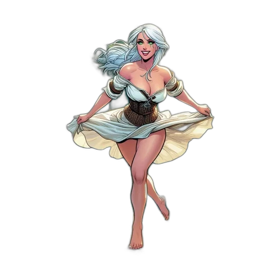 dress, staff, concept art, fantasy art transparent PNG cut-out