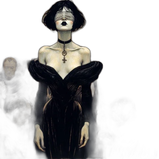 dress, mask, jewelry, concept art transparent PNG cut-out