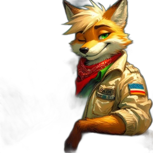 jacket, staff, animal, weapon transparent PNG cut-out