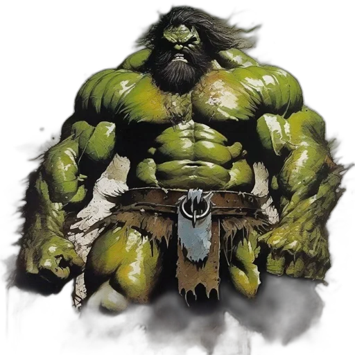 fantasy art, concept art, comic book art, green transparent PNG cut-out