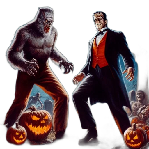 concept art, comic book art, spooky, nocturnal transparent PNG cut-out