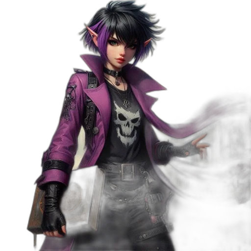 jacket, concept art, fantasy art, cyberpunk transparent PNG cut-out