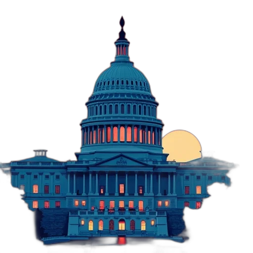 concept art, capitol, red, blue transparent PNG cut-out