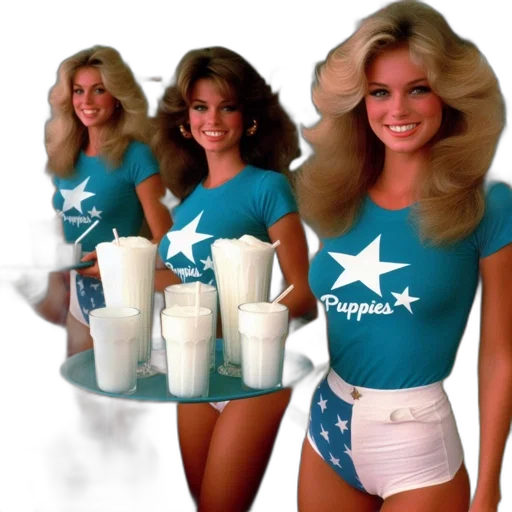 vaporwave, three, women, coordinated transparent PNG cut-out