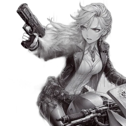weapon, jacket, comic book art, concept art transparent PNG cut-out