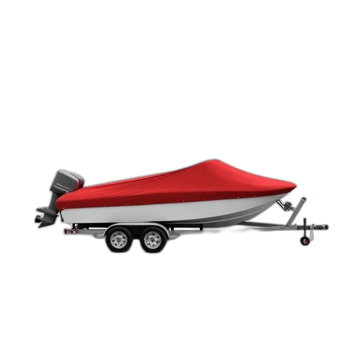 red, white, boat, trailer transparent PNG cut-out