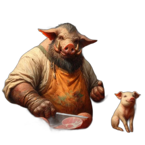 food, animal, concept art, oil painting transparent PNG cut-out