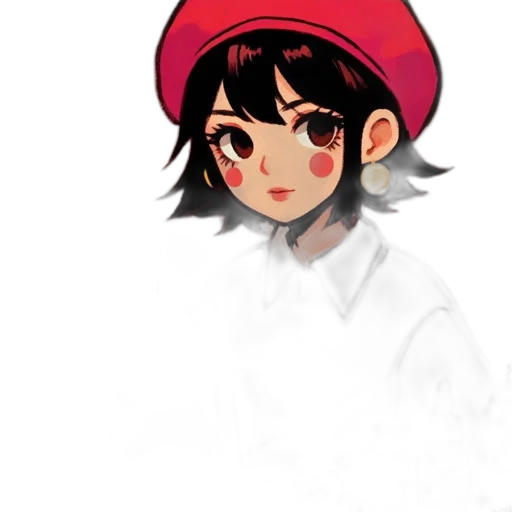 hat, face, staff, creature transparent PNG cut-out