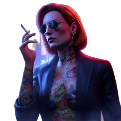 jacket, cyberpunk, concept art, comic book art transparent PNG cut-out
