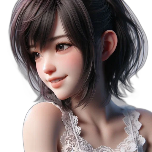 face, robot, dress, photorealistic transparent PNG cut-out