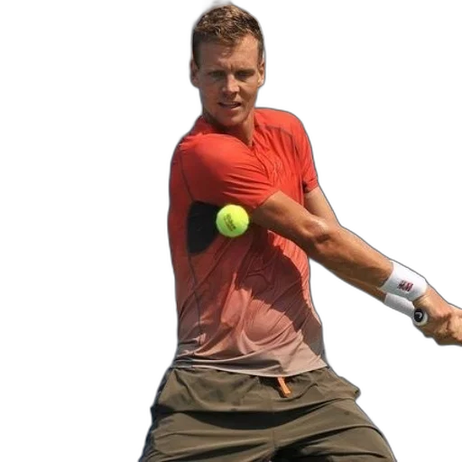 tennis, player, orange, shirt transparent PNG cut-out