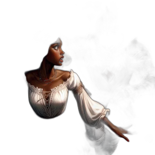 dress, jewelry, staff, face transparent PNG cut-out
