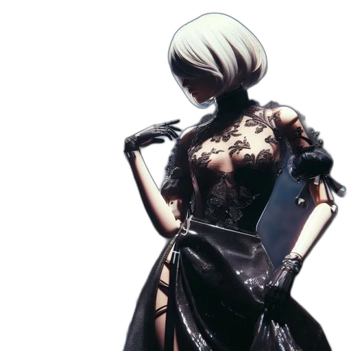dress, mask, concept art, 3d render transparent PNG cut-out