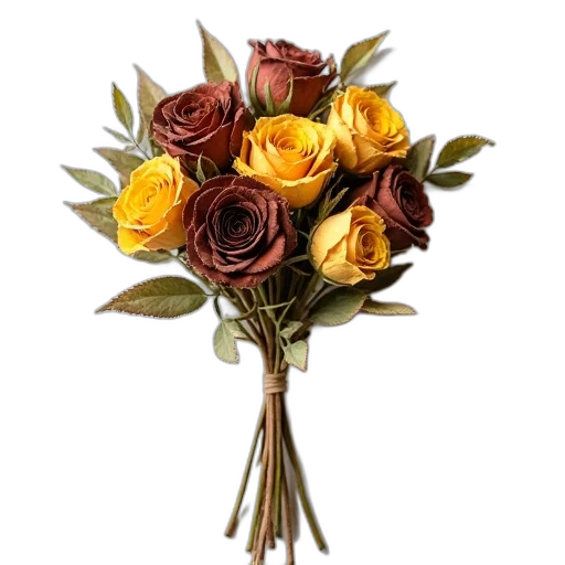 flower, crown, staff, photorealistic transparent PNG cut-out