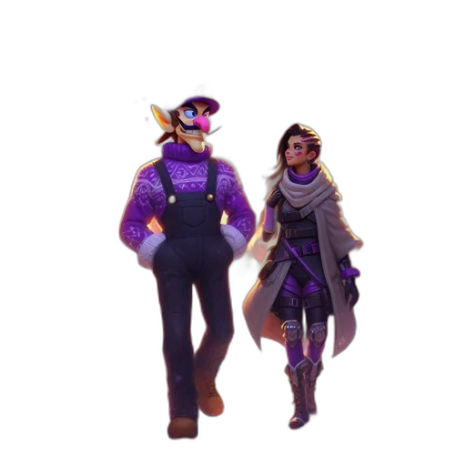jacket, staff, weapon, mask transparent PNG cut-out