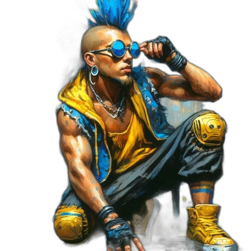 jacket, concept art, comic book art, cyberpunk transparent PNG cut-out