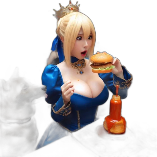 food, crown, dress, staff transparent PNG cut-out